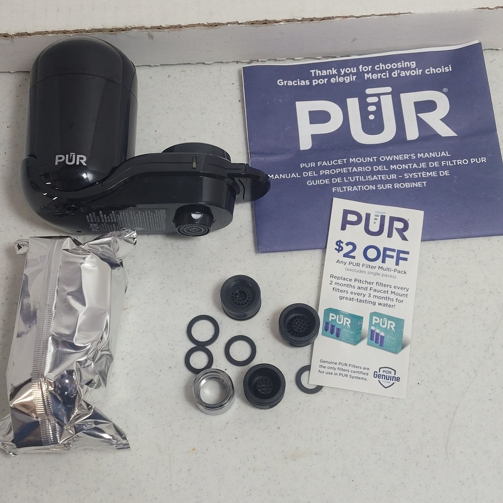 PUR Faucet Mount Water Filtration System Black FM2000B with 1 Filter New